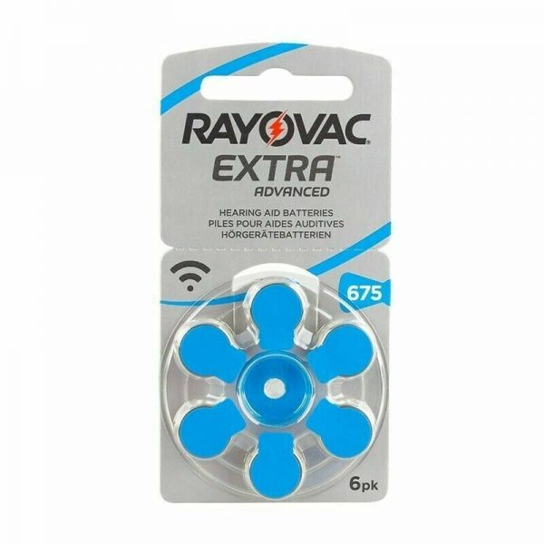 60 Pile per apparecchi acustici Rayovac Extra Advanced misura 675 - PR44 - blu