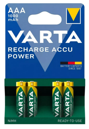 4 Batterie ministilo AAA ricaricabili VARTA 1000 mAh 1.2V  PRONTE ALL'USO