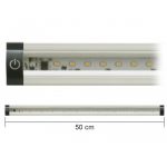 Barra LED ultrapiatta 50 cm con interruttore touch profilo triangolare in alluminio