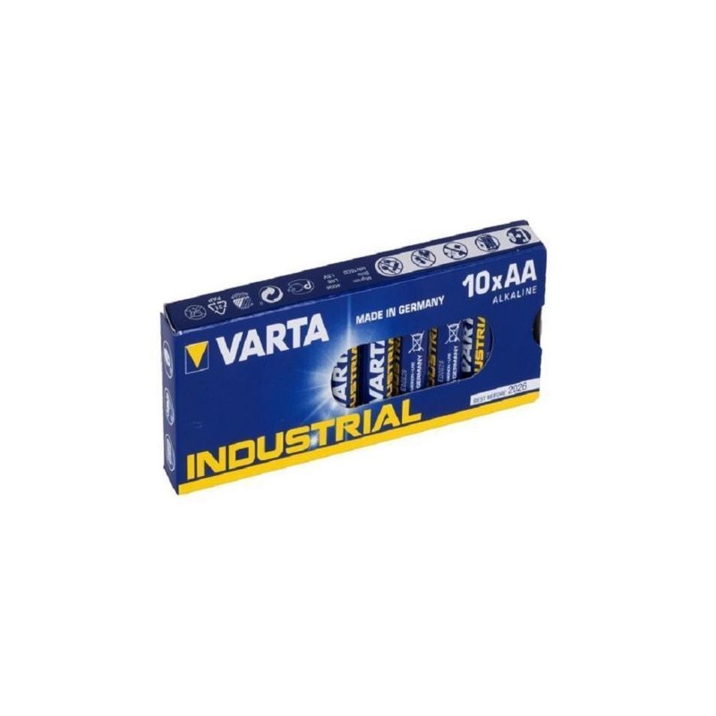 10 batterie AA Stilo Alcaline Industriali qualità VARTA 1,5 V box ...