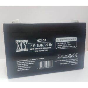 Batteria Ermetica Ricaricabile al piombo 6V 8AH con faston