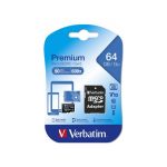 micro SD Verbatim MicroSDXC 64GB Classe 10 Scheda Memoria con Adattatore