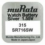 315 - Batteria per orologio ossido argento SR716SW Murata