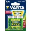4 batterie stilo AA ricaricabili Varta 1300mAh 1.2V