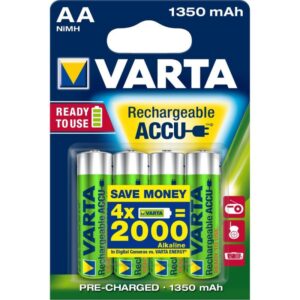 4 batterie stilo AA ricaricabili Varta 1300mAh 1.2V