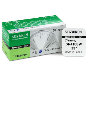 337 - SR416SW SEIKO 10 batterie per orologio ossido d'argento