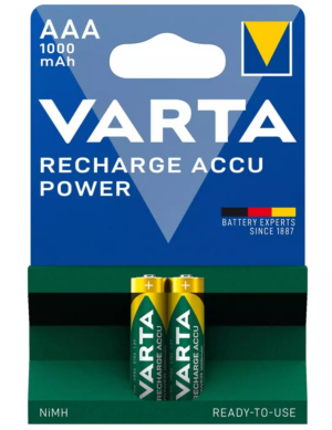 2 Batterie ministilo AAA ricaricabili VARTA 1000 mAh 1.2V